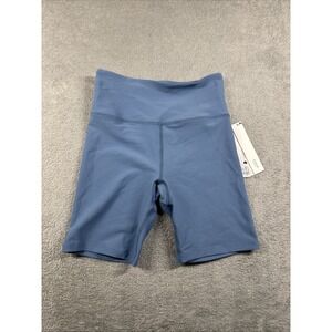 NWT AQUA Athletics Women's High Rise Bike Shorts Blue Size XS